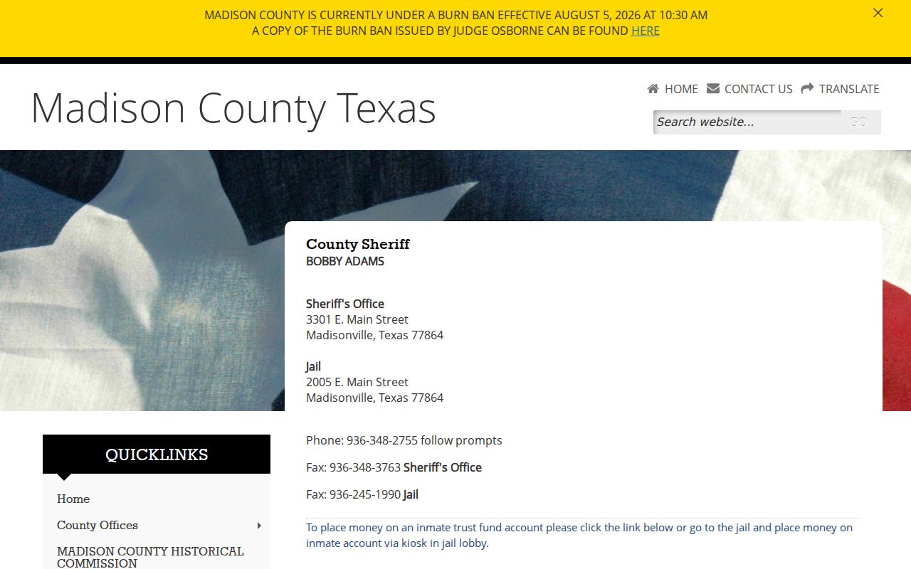 Madison County arrest lookup sheriff and jail information