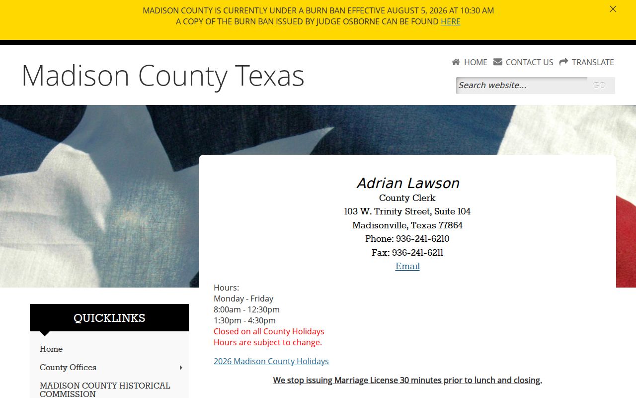 Madison County criminal court case access through the County Clerk