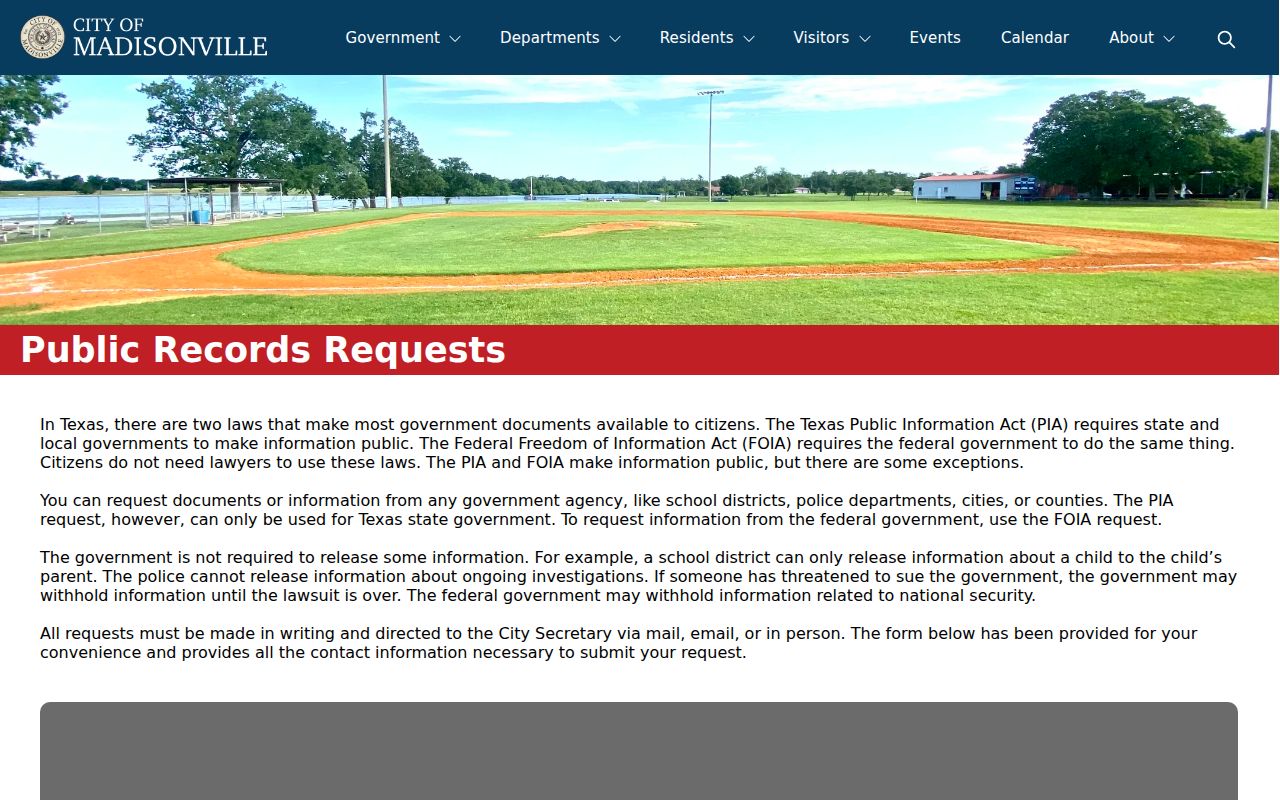 Madisonville criminal records public request portal
